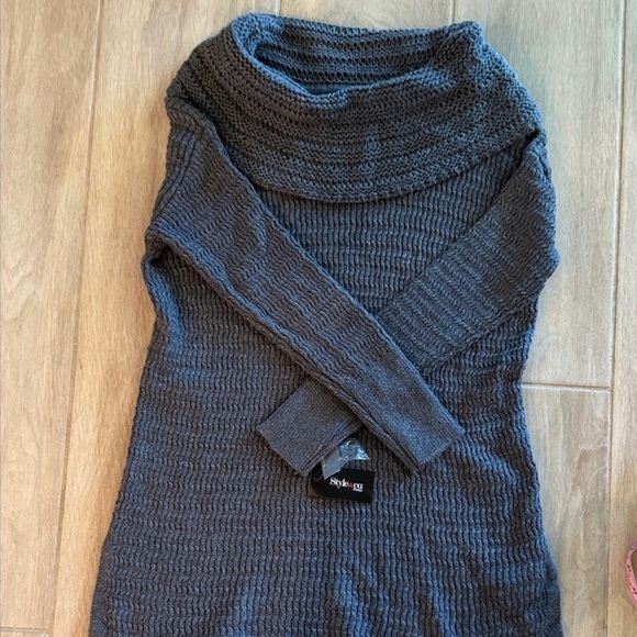 Style & Co. Sweaters - Style & Co. steel Grey Heather Cowl Neck Sweater NWT PM